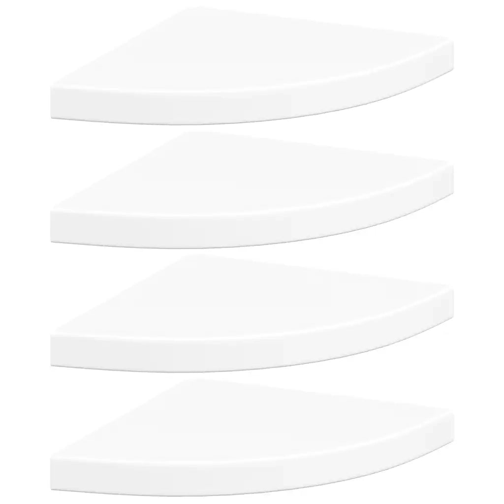 Scaffali Angolari a Parete 4 pz Bianchi 35x35x3,8 cm in MDF 323918