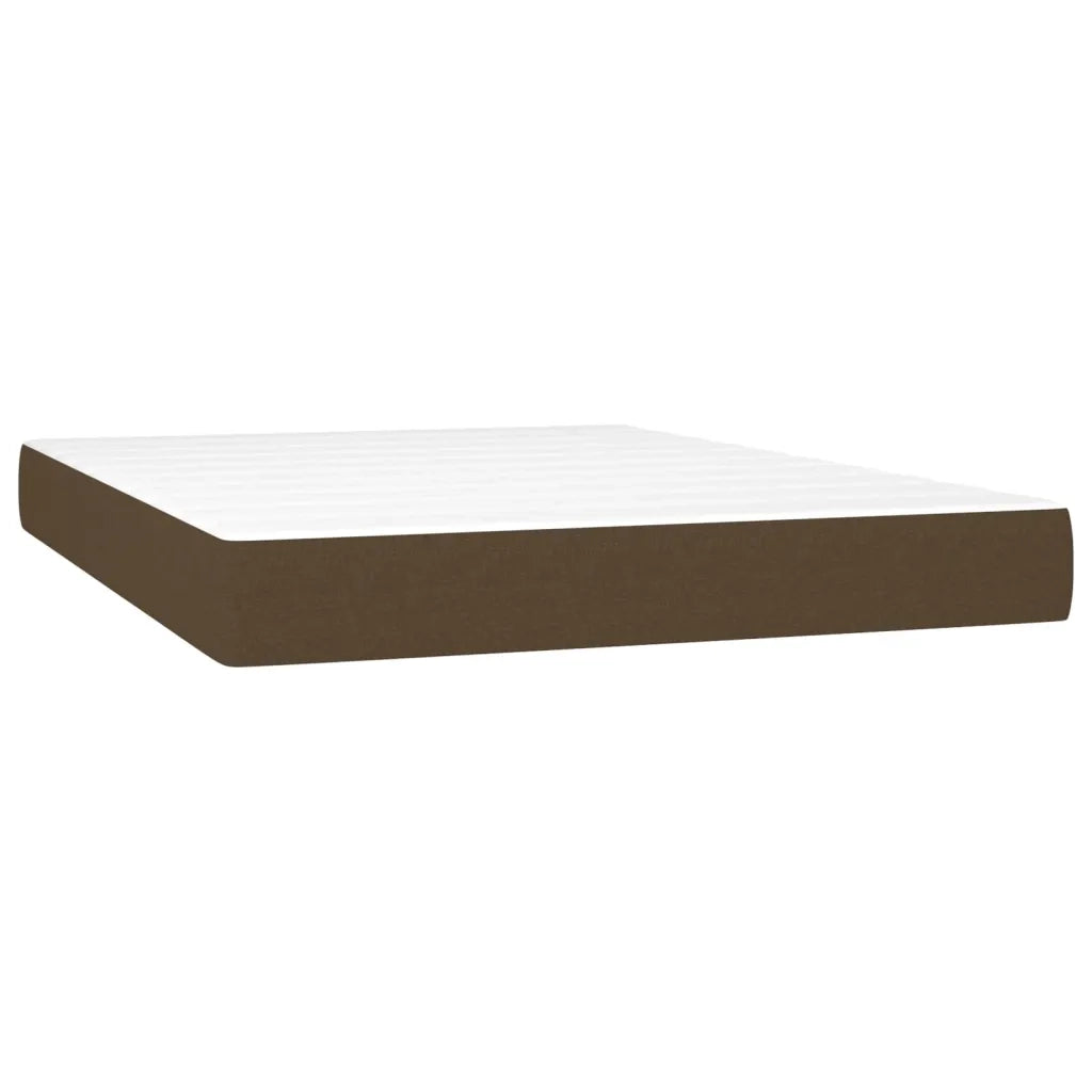 Giroletto a Molle con Materasso Marrone Scuro 140x190cm Tessuto 3126160