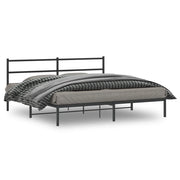Giroletto con Testiera-Struttura Letto con testiera in Metallo Nero 193x203 cm 150353