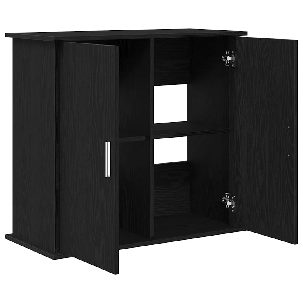 Supporto per acquario in rovere nero 81x36x73 cm in legno ingegnerizzato 862155