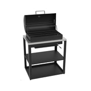 Modulo Barbecue a Carbone 90 cm con Griglia in Acciaio Inox e Brace Regolabile – Cucina Outdoor Modulare