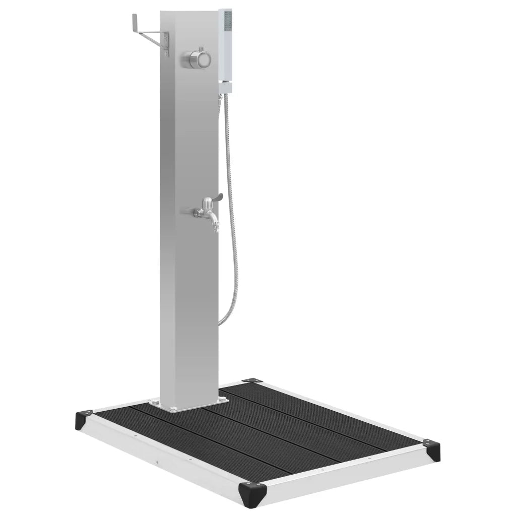 Doccia da Esterno con Piatto in WPC Acciaio Inossidabile cod mxl 53722