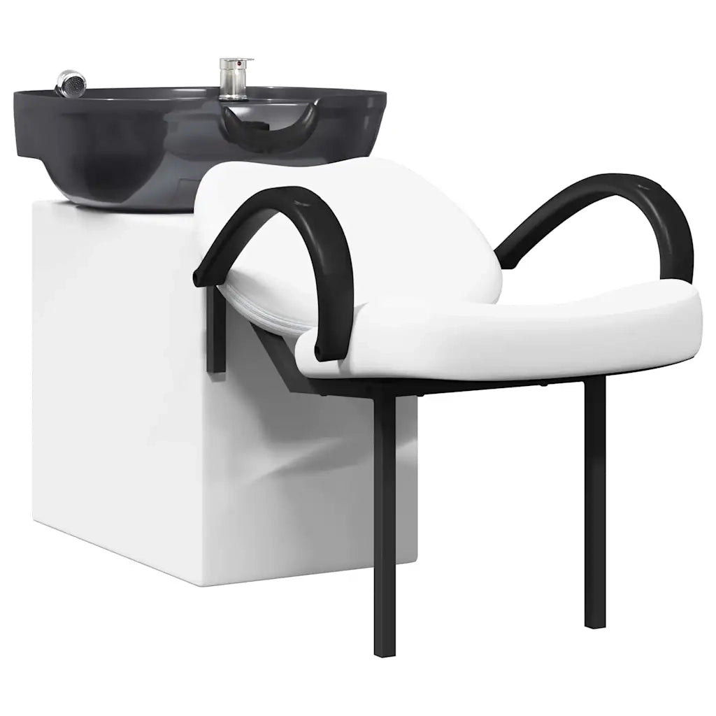 Sedia per Shampoo Bianco e Nero 136 x 60 x 92 cm PVC