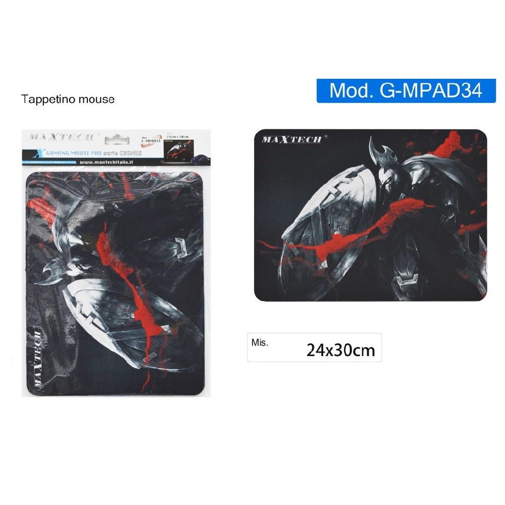 Trade Shop - Tappetino Per Mouse Pad Tappeto Poggiapolso Antiscivolo Gaming Gurriero G-mpad34 -