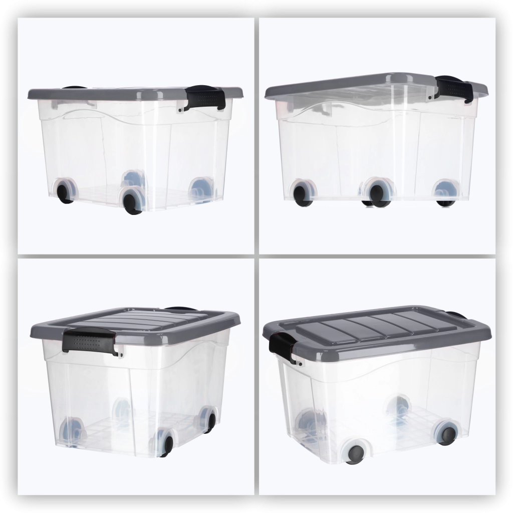 Contenitore per giocattoli KADAX, grande scatola con ruote, in plastica, grande 20 litri