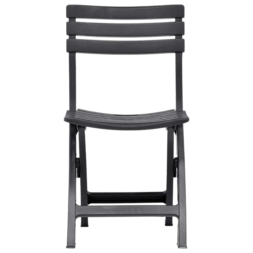 Sedie da Giardino Pieghevoli 2 pz in Plastica Antracite 48787