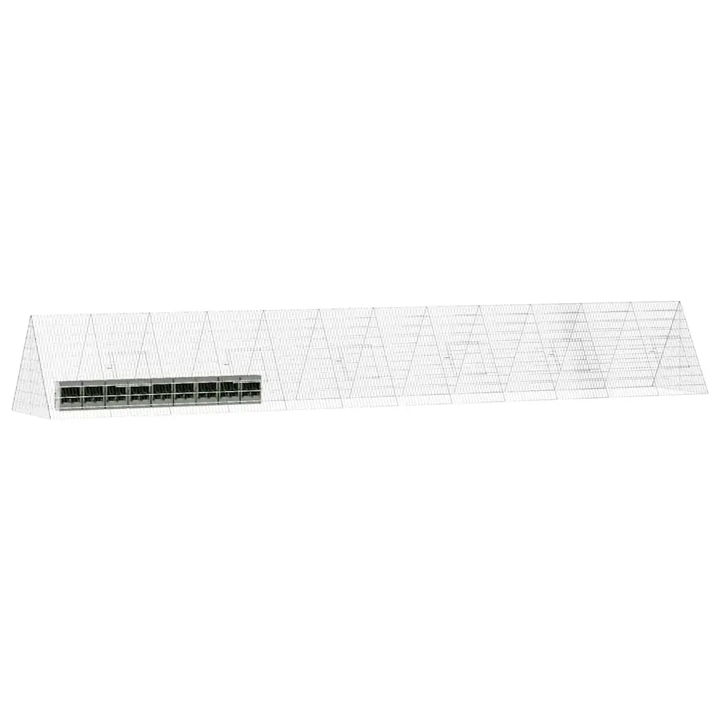 Gabbia per Conigli Argento 215 x 100 x 85 cm Acciaio zincato