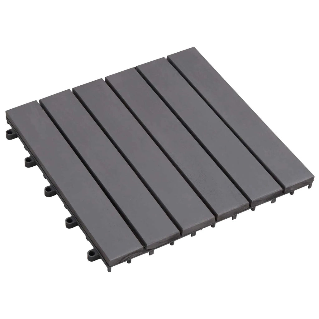 Piastrella per Decking 20 pz Grigio 30 x 30 cm Legno di Acacia CFW2147452