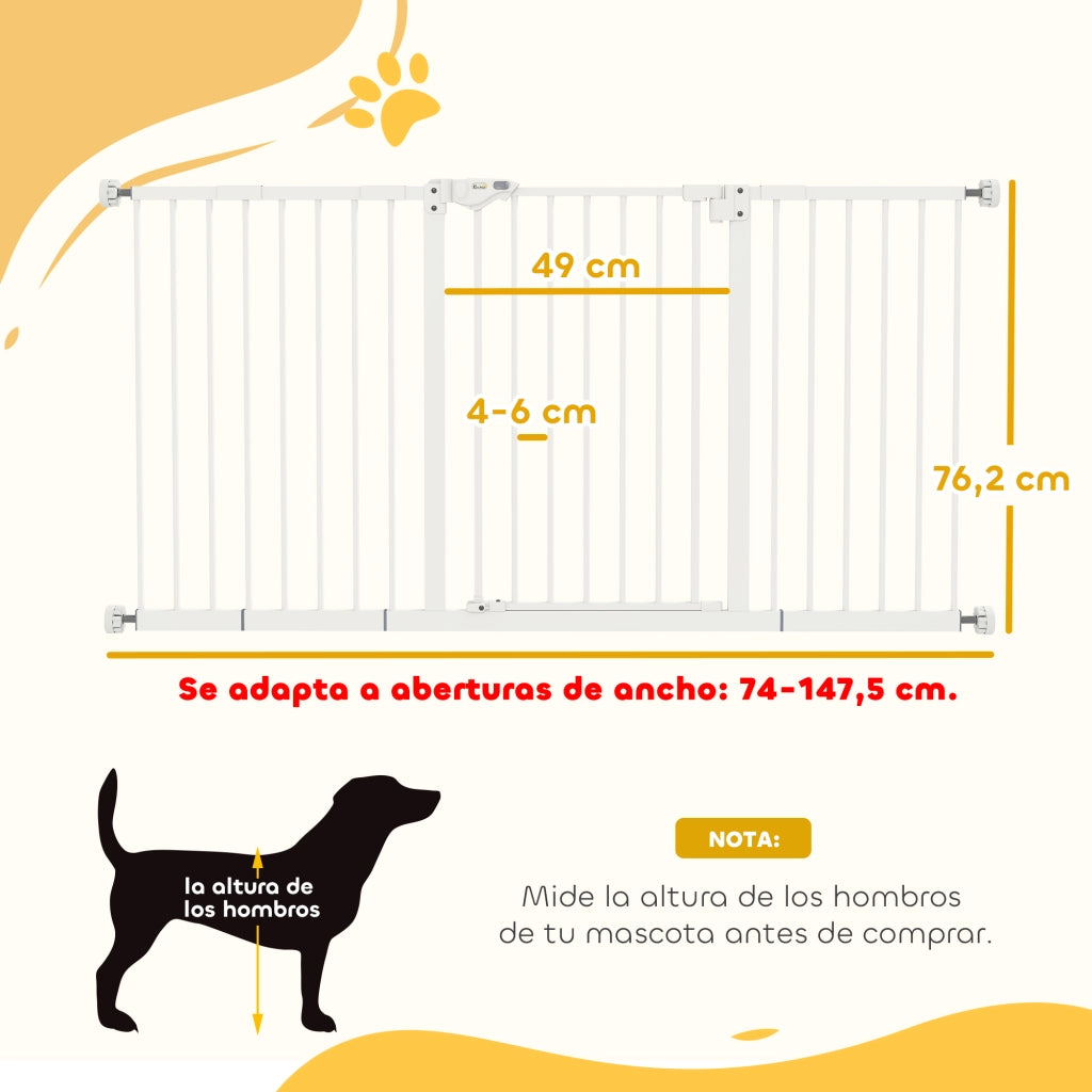 Barriera Sicurezza Bambini Regolabile ¨C zephmum ¨C Bianco 74-147.5x76.2 cm
