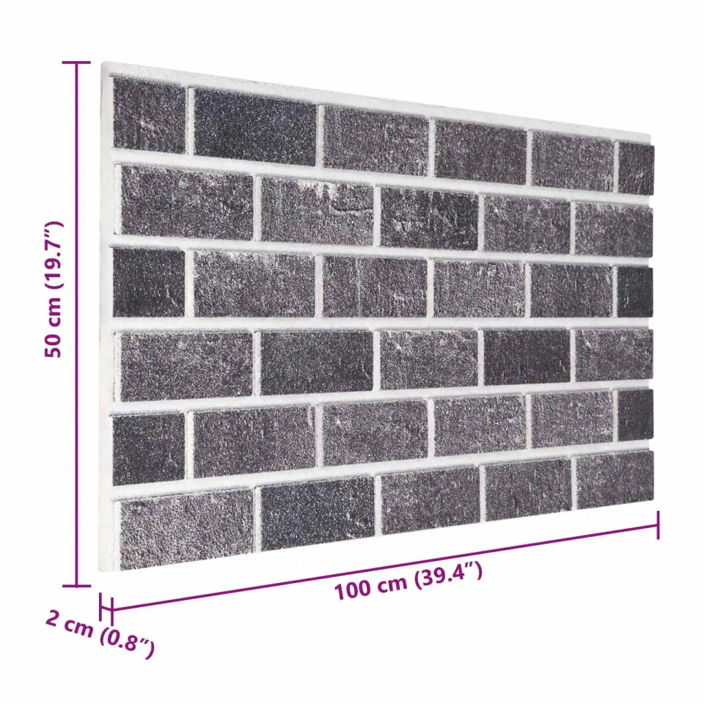 Pannelli da parete 10 pz Nero e Grigio 100 x 50 cm Schiuma EPS CFW7969800