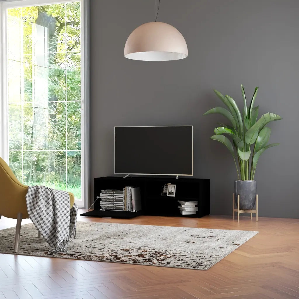 Mobile Porta TV Nero 120x34x37 cm in Truciolato
