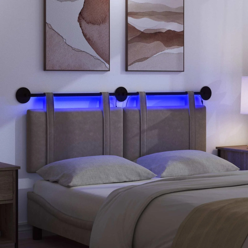 Testiera sospesa Con luce LED Grigio PU Antico 3423921