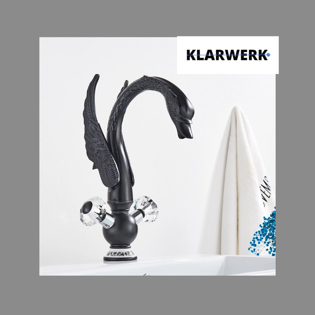 ADRIAN | Rubinetto da bagno grande design in acciaio inossidabile cigno|per lavabo lussuoso nero alberghiera |miscelatore alto per lavabo independente