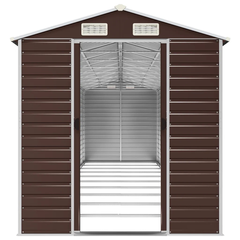 Capanno da Giardino Marrone 191x895x198 cm in Acciaio Zincato 3188273