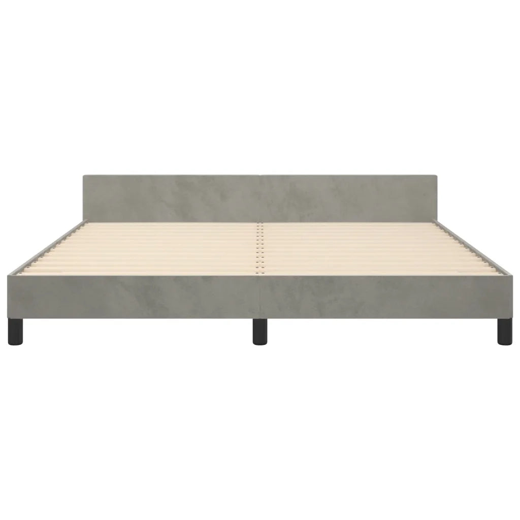 Giroletto senza Materasso Grigio Chiaro 160x200 cm Velluto
