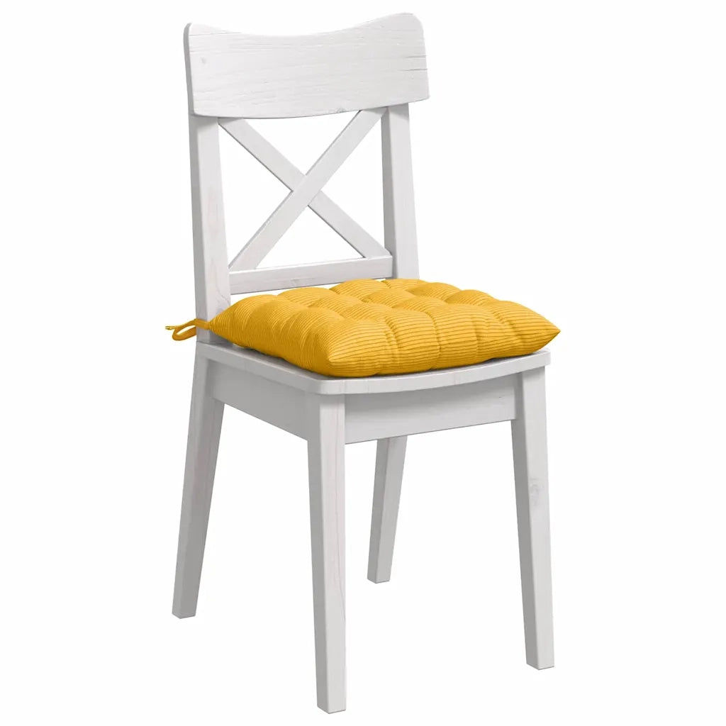 Cuscini per Seduta 4 pz | Cuscini per sedie Giallo Chiaro 40 x 40 x 6 cm