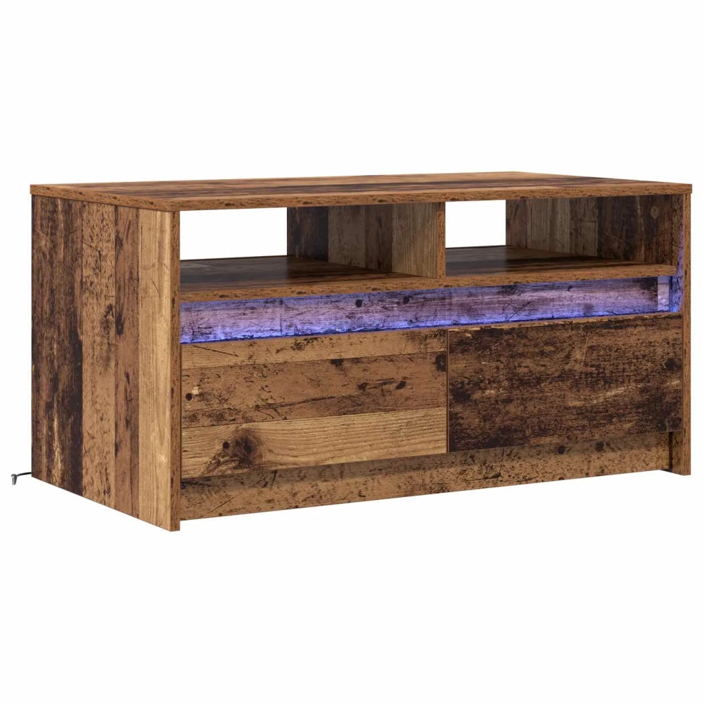 Tavolino da salotto con cassetto Legno vecchio 90 x 50 x 45 cm