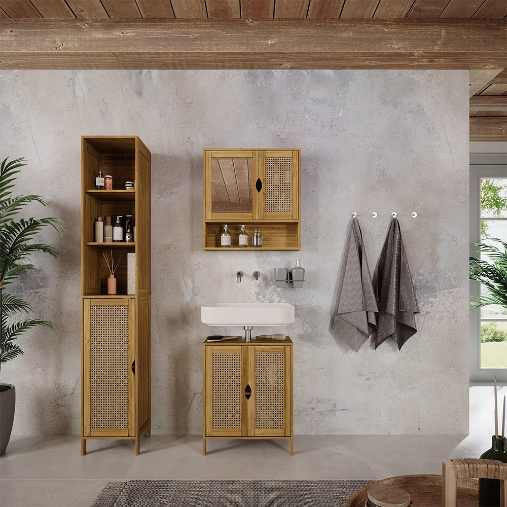 Vicco Set di mobili da bagno Bambù 3 parti