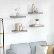 Scaffali a Parete 4 pz Grigi 23x23,5x3,8 cm in MDF 323846