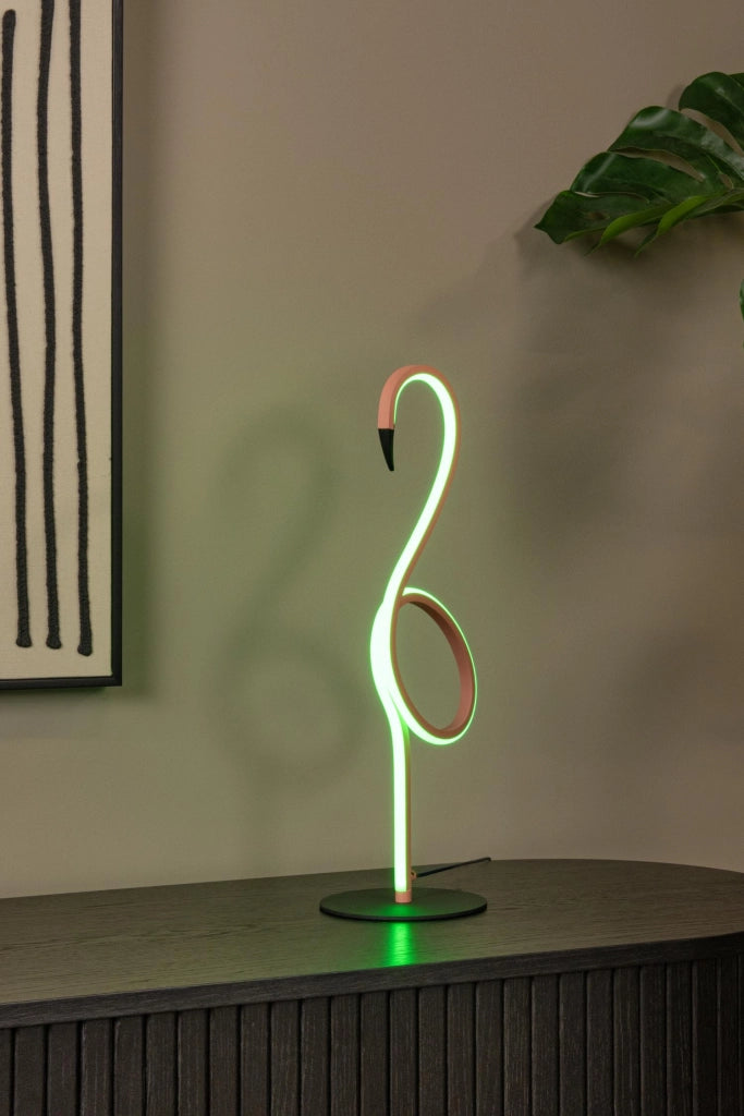 Lampada da tavolo Flamingo LED RGB rosa nero Lucide