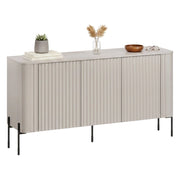 Credenza Susegana, Madia da salotto con tre ante battenti, Rialzata da terra, 150x40 h80 cm, Beige