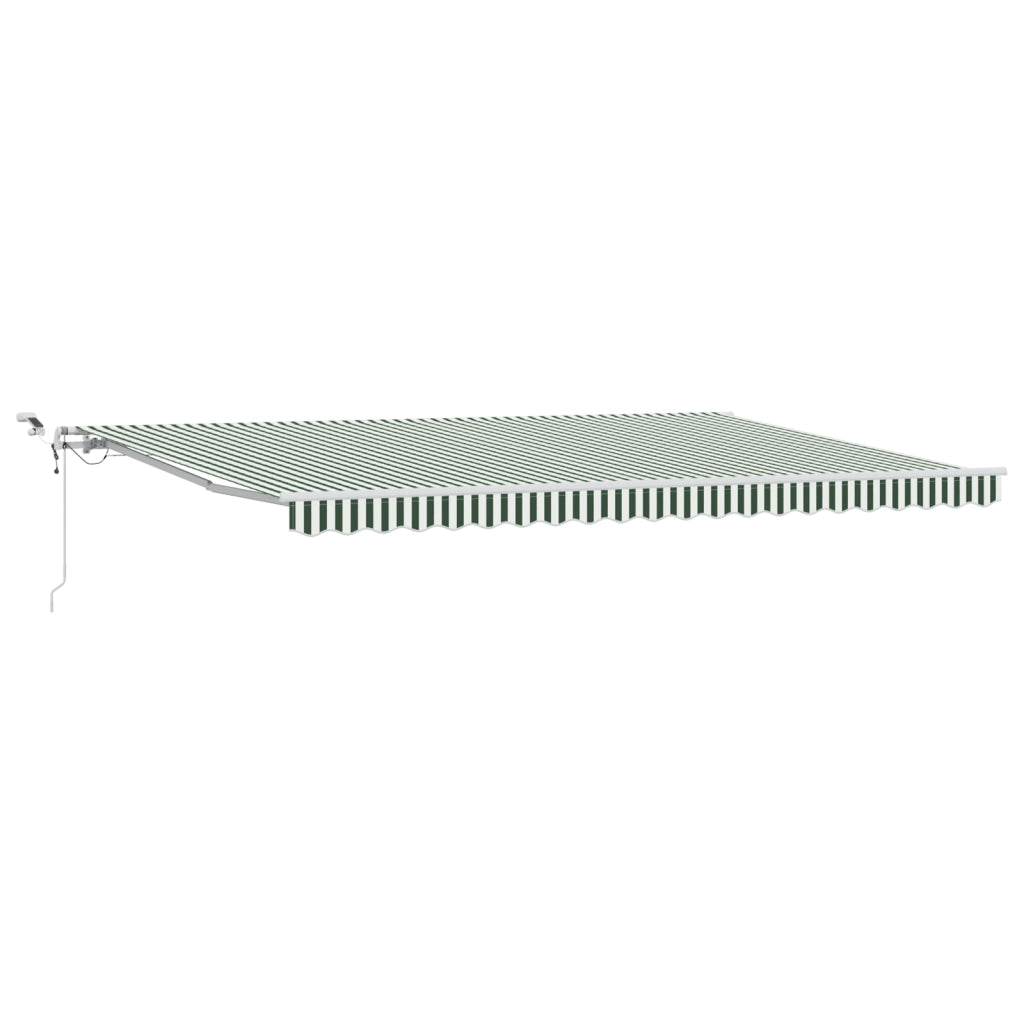 Tenda Retrattile Automatica con LED Verde e Bianca 500x300 cm