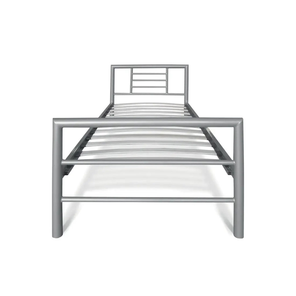 Letto ECHO - Letto singolo 90x200 cm grigio metallo con doghe incluse