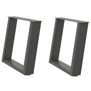 Set di 2 gambe regolabili per tavolino da caffè a forma di U 50 x 43 cm design moderno linee pulite acciaio antracite 02_0057050