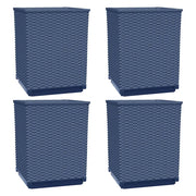 Fioriere | Cassetta per fiori | Vaso 4 pz Grigio Blu 30x30x37 cm in Polipropilene