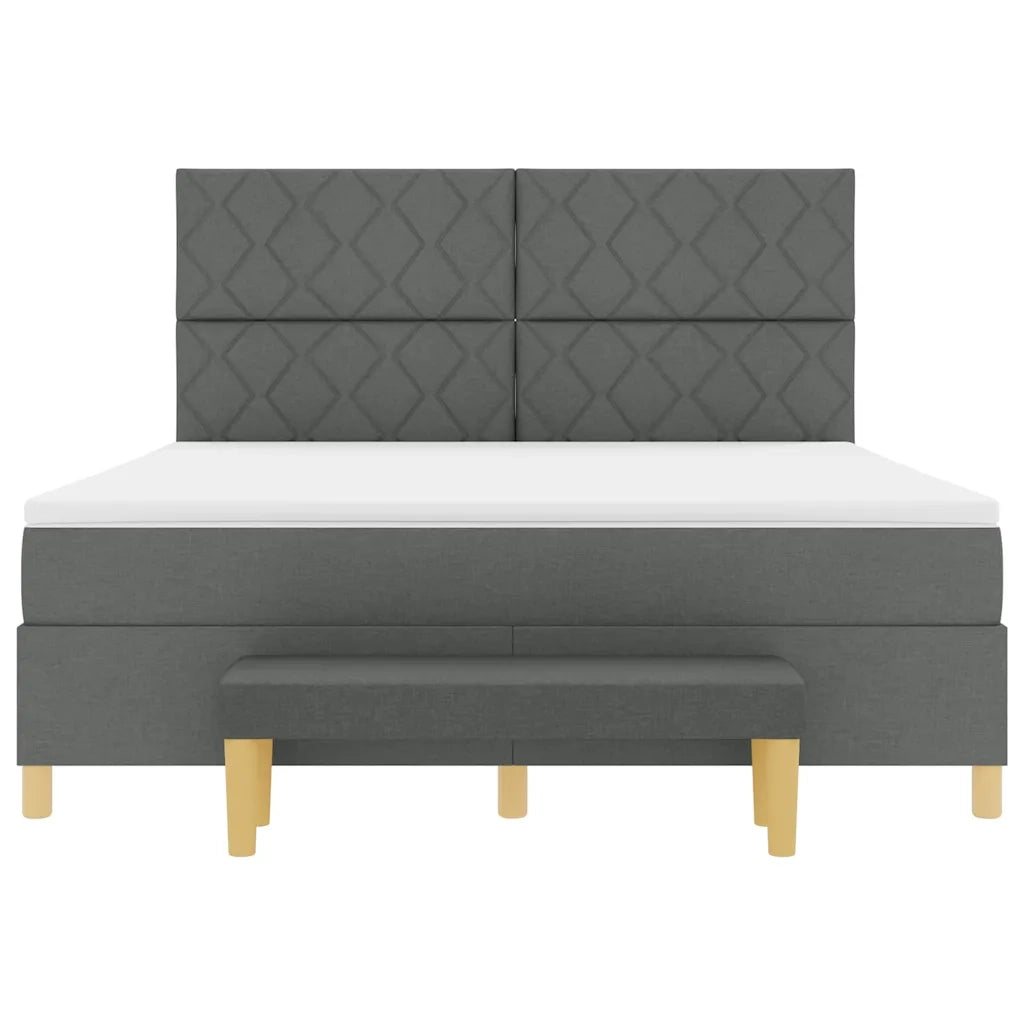 Letto a molle con cuscino Grigio scuro 200 x 180 cm Tessuto 3344395