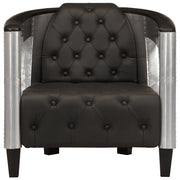 Poltrona in Stile Aviatore Nera in Vera Pelle 247795