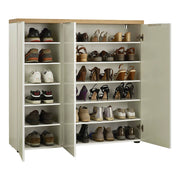 Mobile Portascarpe Aspidistra, Scarpiera 30 Paia Made in Italy, 122x34x115h cm Bianco Lucido
