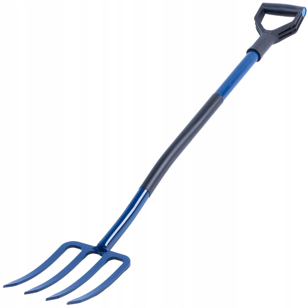 Forca KADAX per scavare terra e compost, 4 denti, in metallo massiccio, 130 cm