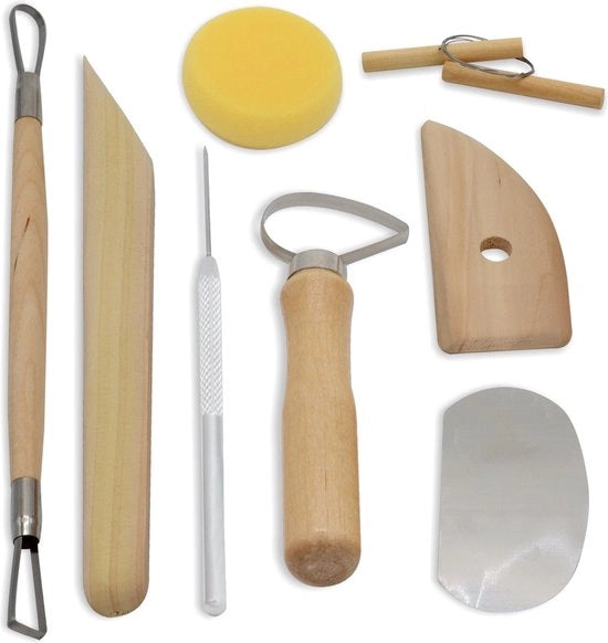 Attrezzatura per ceramisti - Strumenti per la luce - Set di modellazione per ceramisti - Ceramica, polimero, pasta modellabile, set da 8