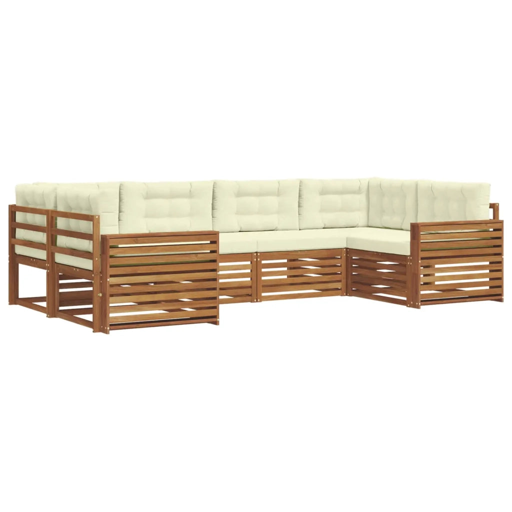 Set di divani da esterno con cuscino 6 pcs Naturale e Crema 3374025
