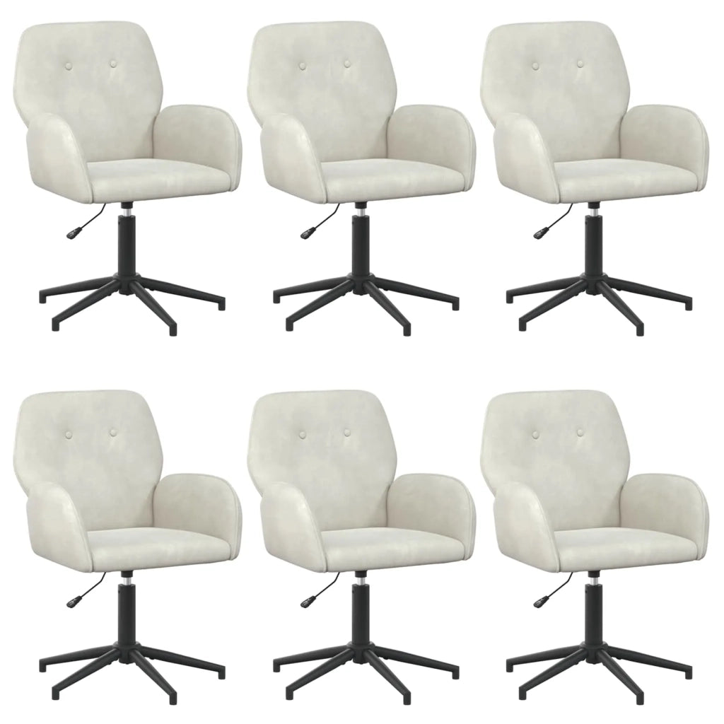 Sedie da scrivania girevoli 6 pz 54 x 55 x 90 cm Crema 3428345