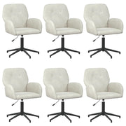 Sedie da scrivania girevoli 6 pz 54 x 55 x 90 cm Crema 3428345