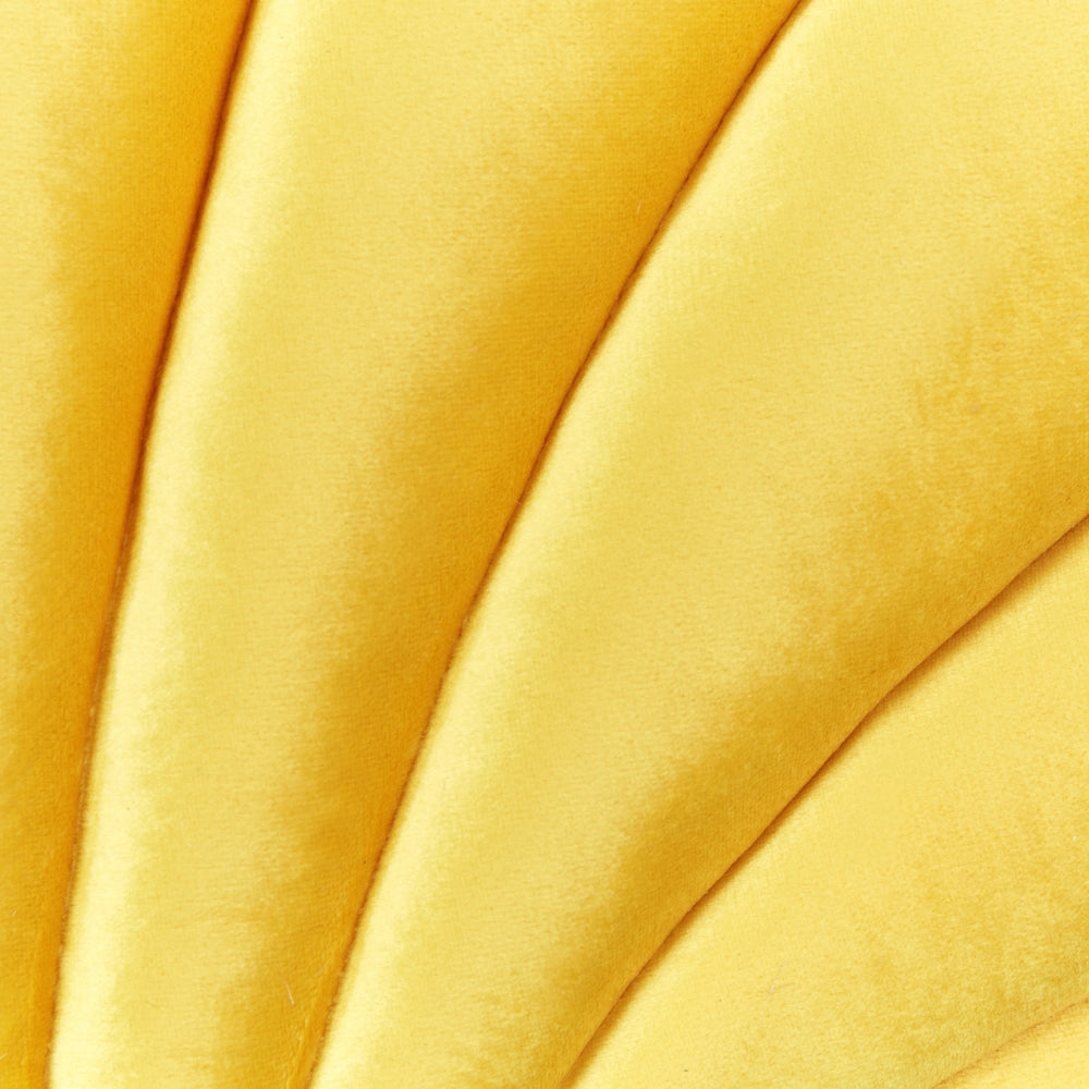 Cuscino decorativo in velluto a forma di conchiglia giallo a tinta unita soggiorno camera da letto