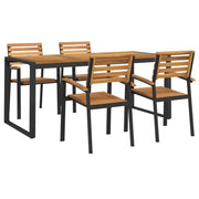 Set Pranzo da Giardino 5 pz Legno Massello di Acacia e Metallo 3155410