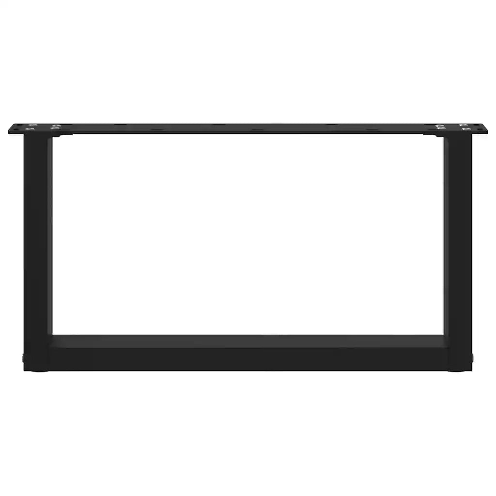 Gambe per Tavolino da Caff¨¨ a Forma di U 2 pz-Set di 2 Gamba per Tavolo Nere 60x(30-31) cm Acciaio 752336