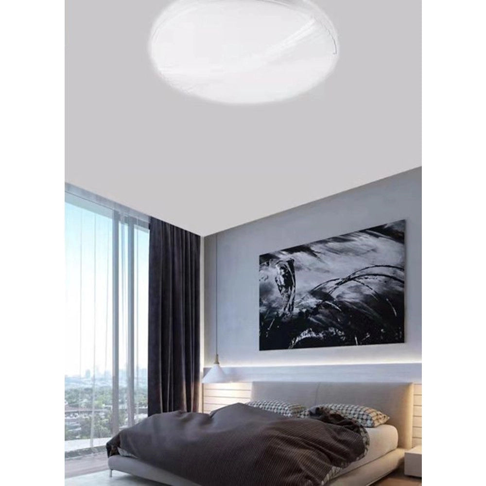 Trade Shop - Plafoniera Da Soffitto 60 W Tondo Con Rilievo Rigato Luce Fredda 6500k Fst-50a63364 -