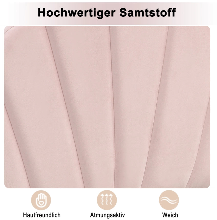 Letto imbottito rosa 90x200 cm in velluto con testiera regolabile