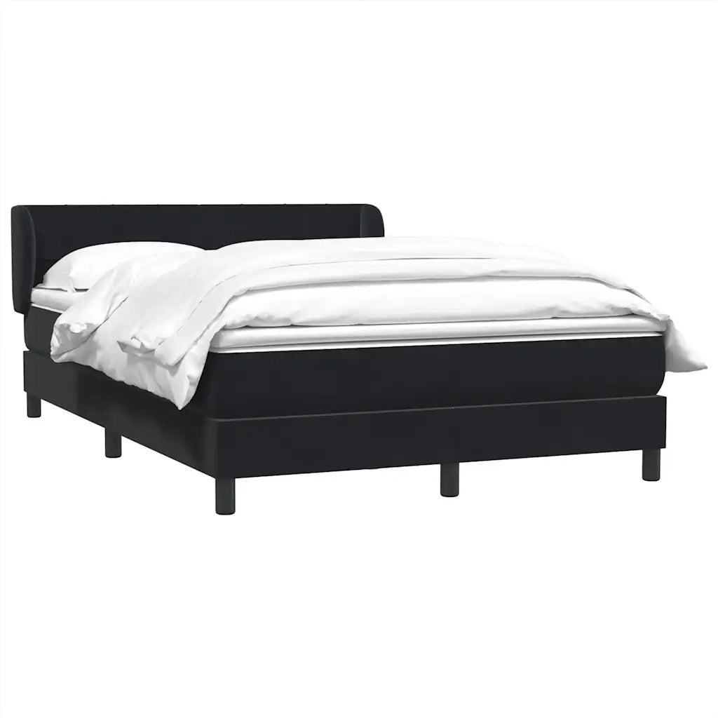 vidaXL Giroletto a Molle con Materasso Nero 160x210 cm in Velluto