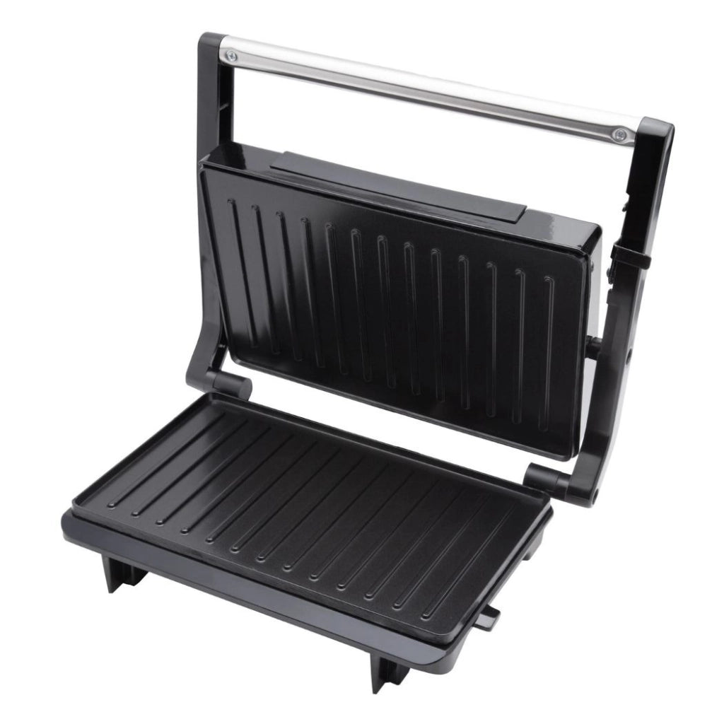 Piastra grill elettrica per panini e sandwich, 2 fette, rivestimento antiaderente 750W, cerniera galleggiante regolabile - SOGO