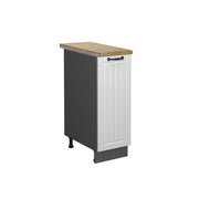 Armadio cucina dispensa alto Fame-Line Bianco rustico/Antracite 30 cm, PL Rovere Vicco