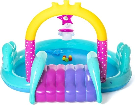 Piscina per bambini con scivolo - Centro acquatico Magico unicorno 274 x 198 x 137 cm - Opblaasbaar Piscina