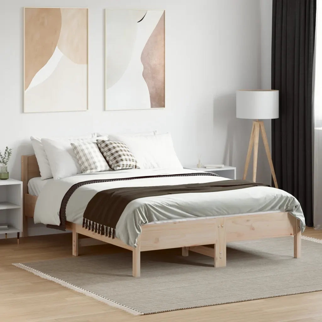 Letto matrimoniale | Letto per adulti | Letto senza Materasso 120x190 cm in Legno Massello di Pino