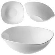 Ciotola in vetro KADAX per insalata, snack, insalata, 16 cm, ciotola per zuppa, bianca