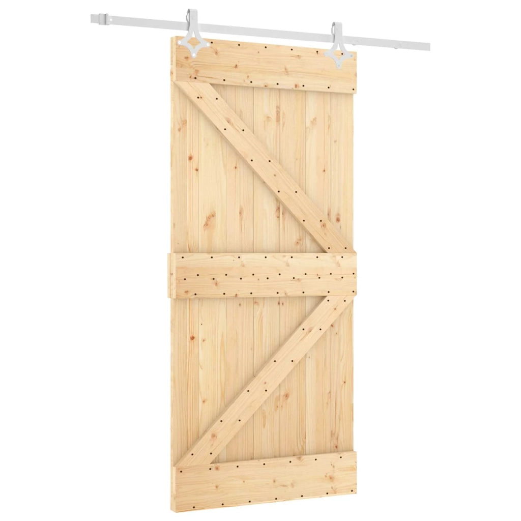 Porta scorrevole Naturale e Bianco 95 x 210 cm