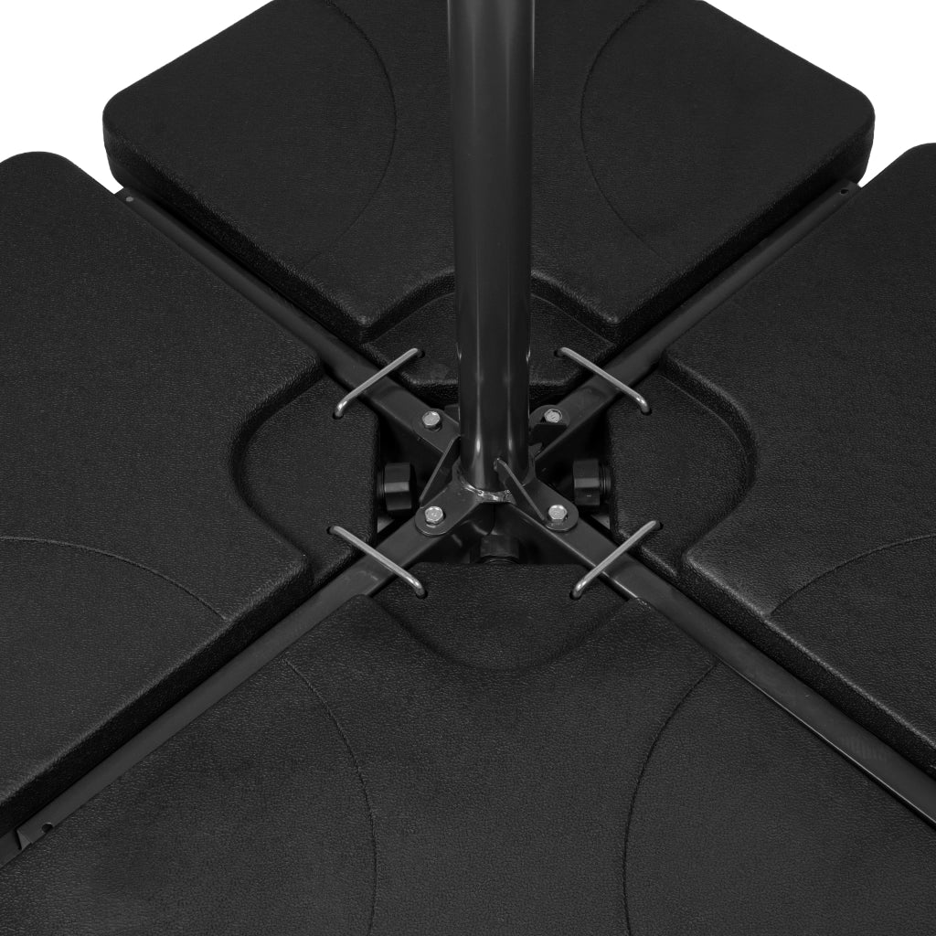 Set 4 Pesi Base Ombrellone Decentrato Quadrata Riempibile Nero